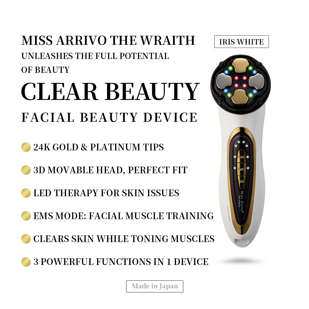 Purchase Miss Arrivo THE WRAITH in Iris White and receive a free