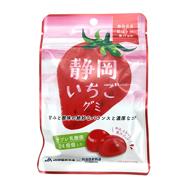 Shizuoka Strawberry Gummy Candy with Labre lactic acid 40g (kaneka