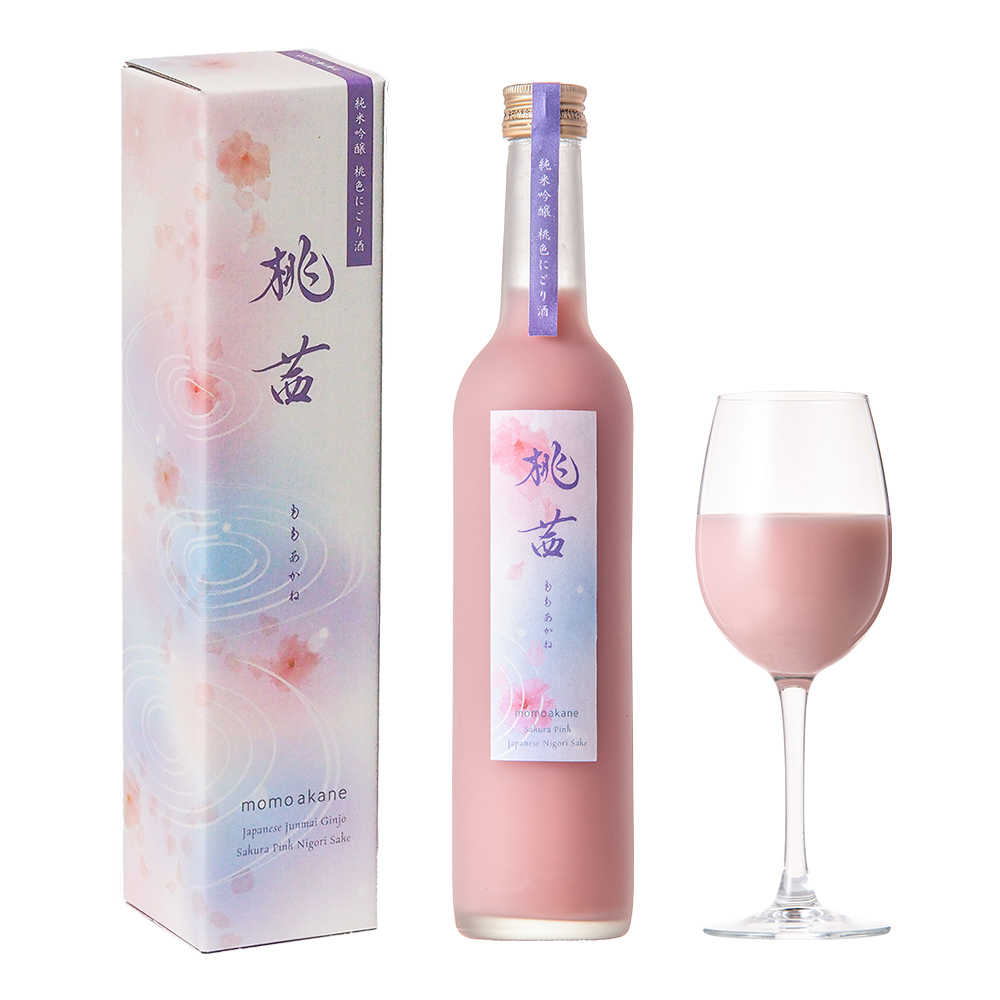 momoakane Sakura Pink Japanese Nigori Sake (500ml) (Nawatoki Food