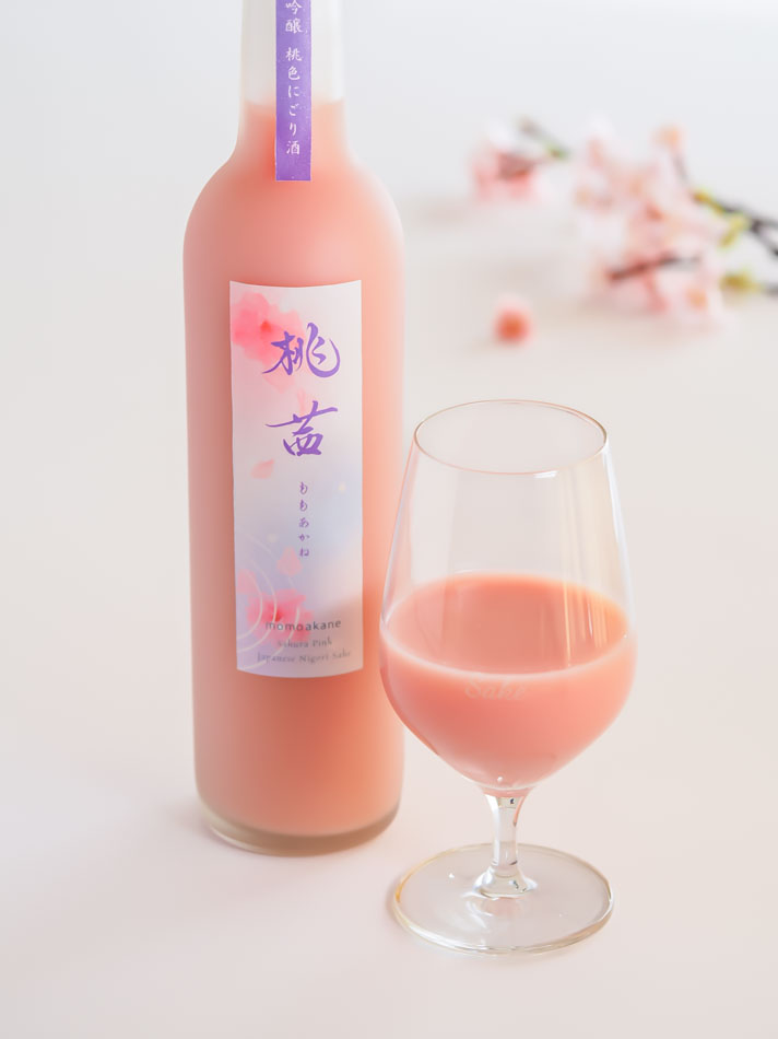 momoakane Sakura Pink Japanese Nigori Sake (500ml) (Nawatoki Food