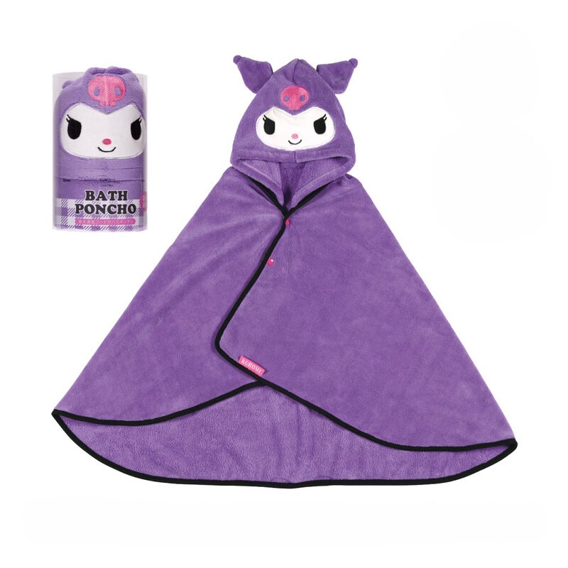Kuromi Quick-Drying Hooded Bath Poncho (Sanrio) | WAmazing Shop